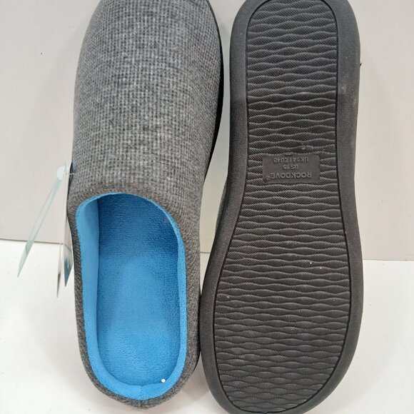 RockDove SLIPPERS NWT Two-Tone Gray/Blue Memory Foam Washable XXL Men's Size 15 - Picture 6 of 16